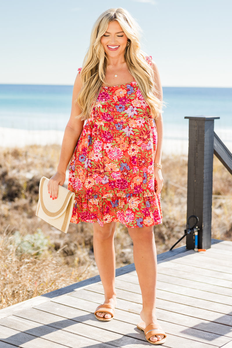 tomato dress Flowers Upon Flowers Dress, Tomato Multi – Chic Soul