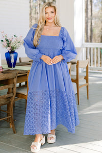 Women's Fluttering Breeze Midi Dress, Blue