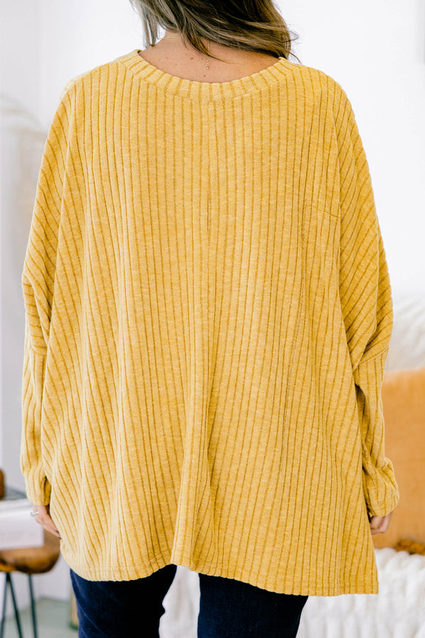 shirt, long sleeve, pockets, flowy, ribbed, longer back, yellow, comfy, fall, winter