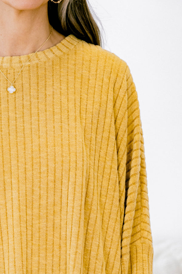shirt, long sleeve, pockets, flowy, ribbed, longer back, yellow, comfy, fall, winter