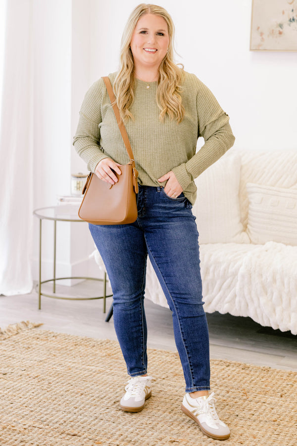 Chic Soul plus size clothing, dark wash full length skinny jeans