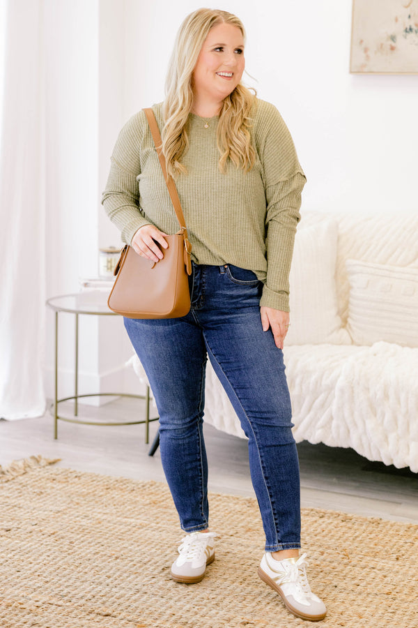 Chic Soul plus size clothing, dark wash full length skinny jeans