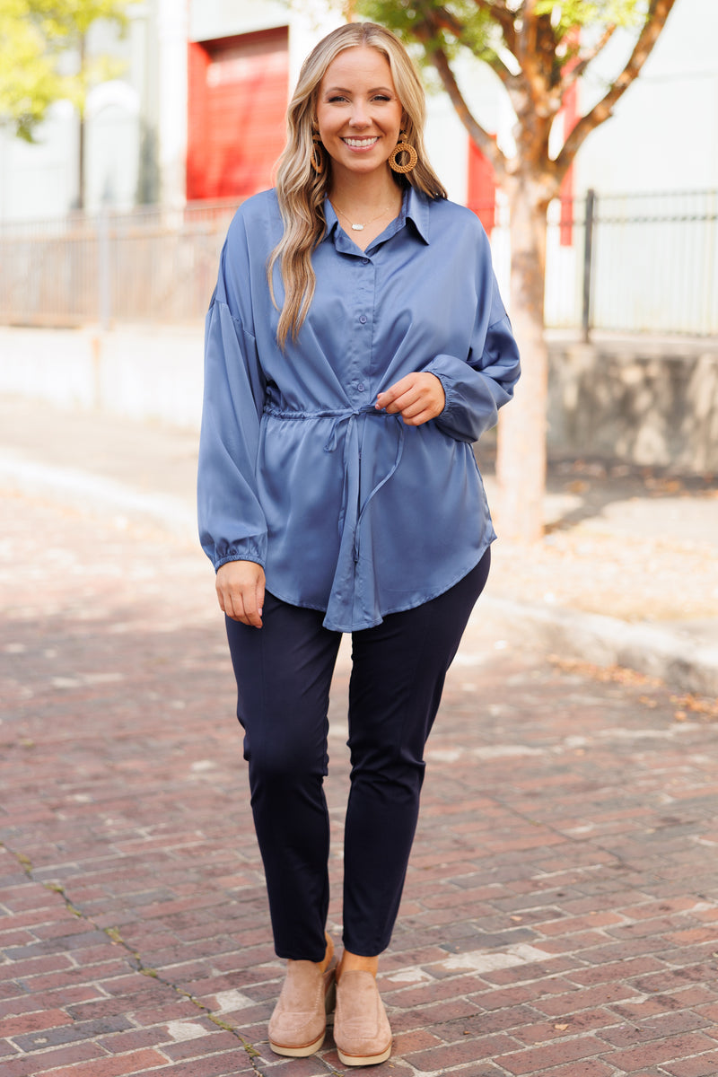For The Weekend Blouse, Denim – Chic Soul