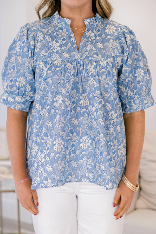 Forever Charming Top, Blue