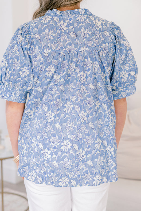 Forever Charming Top, Blue