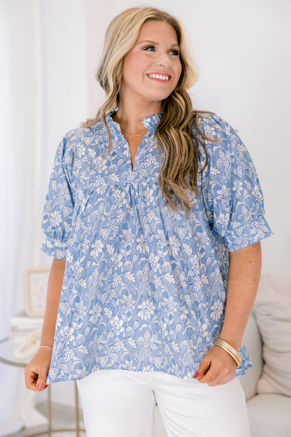 Forever Charming Top, Blue