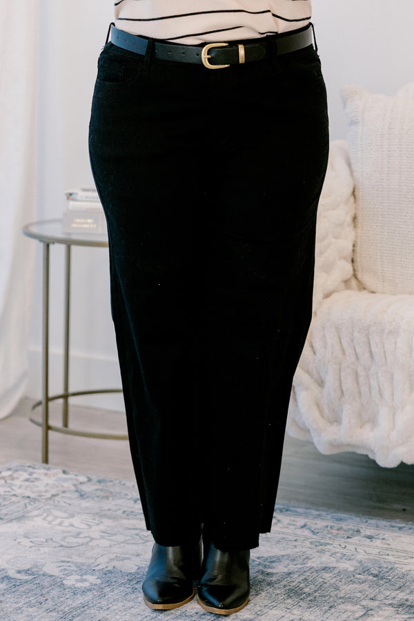 Chic Soul plus size clothing, back wide leg jeans with raw hem