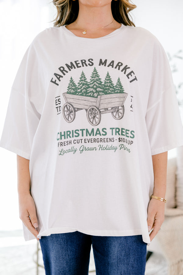 Chic Soul plus size clothing, white boyfriend tee with 