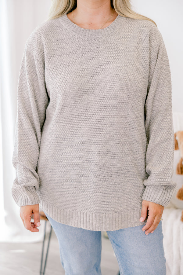 chic soul plus size clothing, light tan knit crewneck sweater