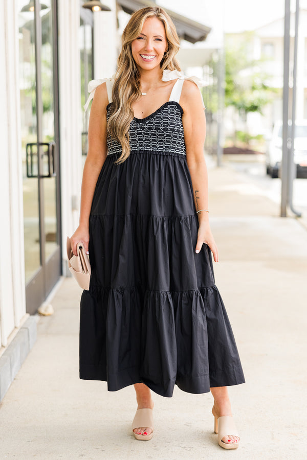 Women's Midnight Garden Dress, Black | Size: 1X By Chic Soul Women's Midnight Garden Dress, Black | Size: 1X By Chic Soul
