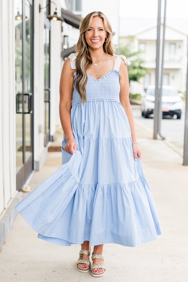 Midnight Garden Dress, Ice Blue Chic Soul Midnight Garden Dress, Ice Blue Chic Soul