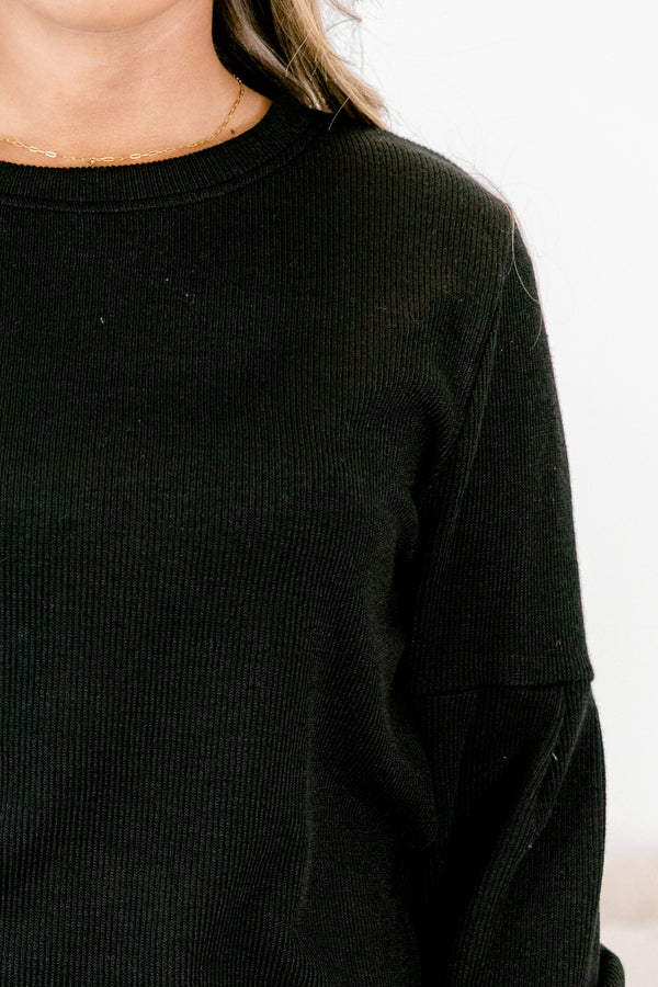 Chic Soul plus size clothing, long sleeve black knee length sweater dress