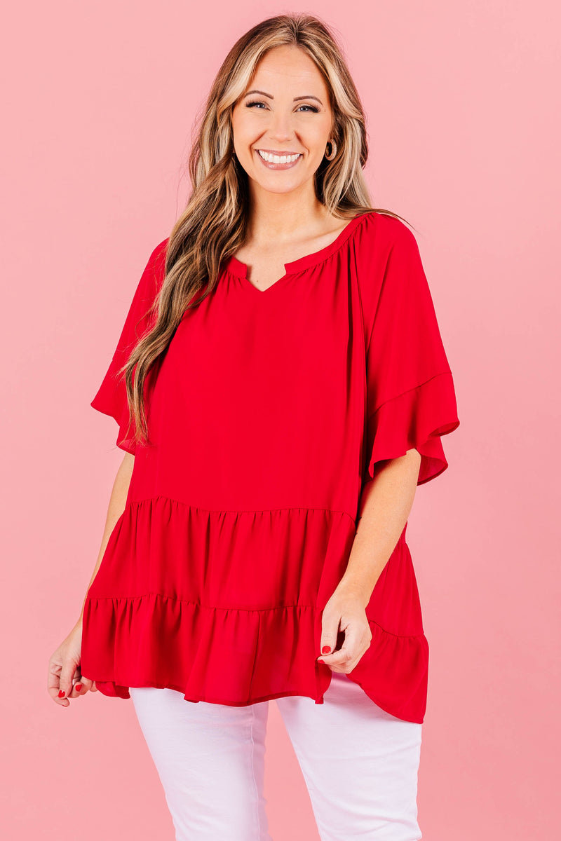 Gazania Top, Cranberry – Chic Soul