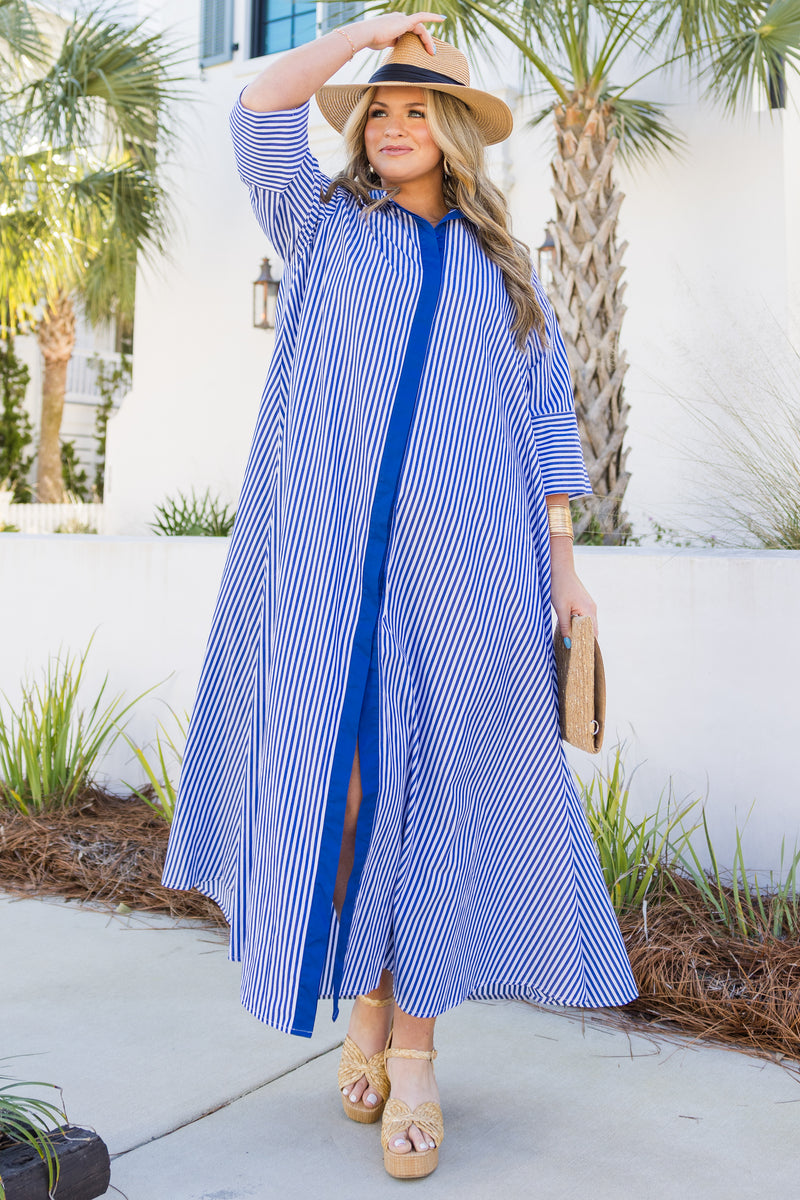 Women's Get A Move On Dress, Blue | Size: 1X By Chic Soul