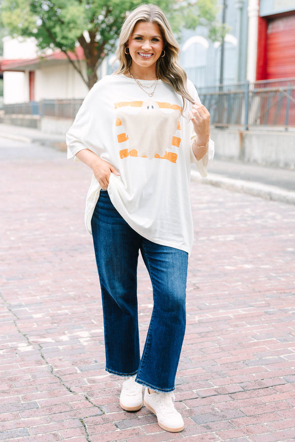 Ghost Season Boyfriend Tee, Ivory