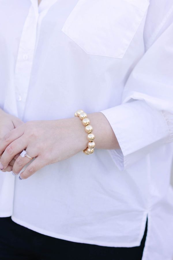 Beaded gold stretch bracelet