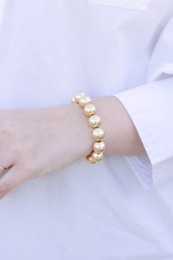 Beaded gold stretch bracelet