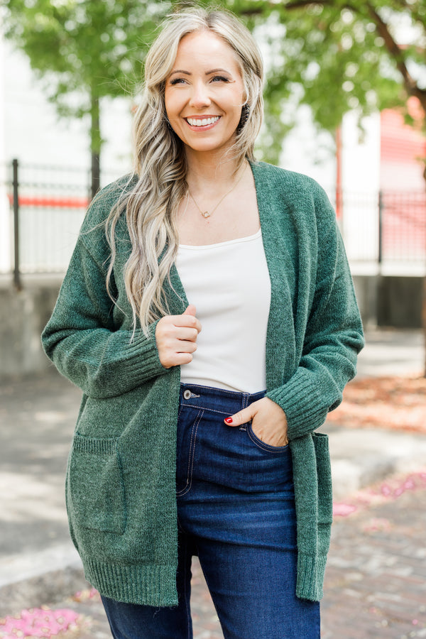 Green knit cardigan best sale