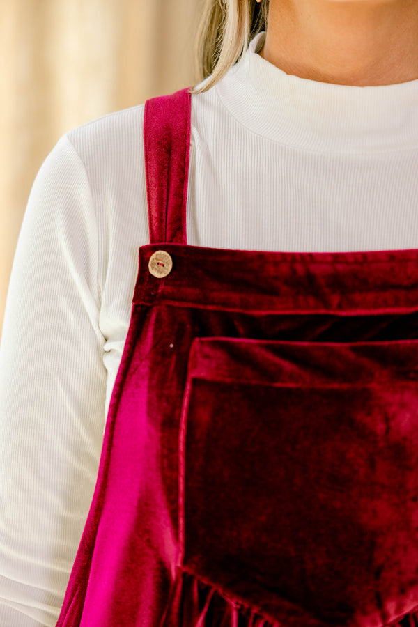 Chic Soul plus size clothing, dark red velvet sleeve less tiered maxi dress with big front pocket 