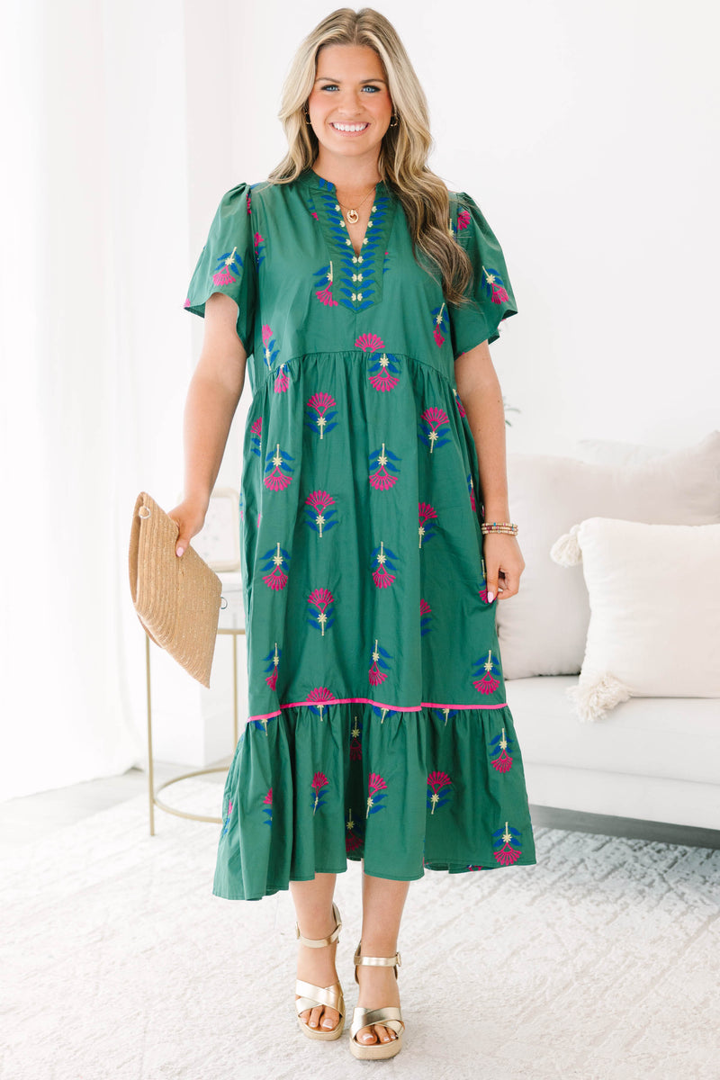 Women's Graceful Blooms Dress, Green