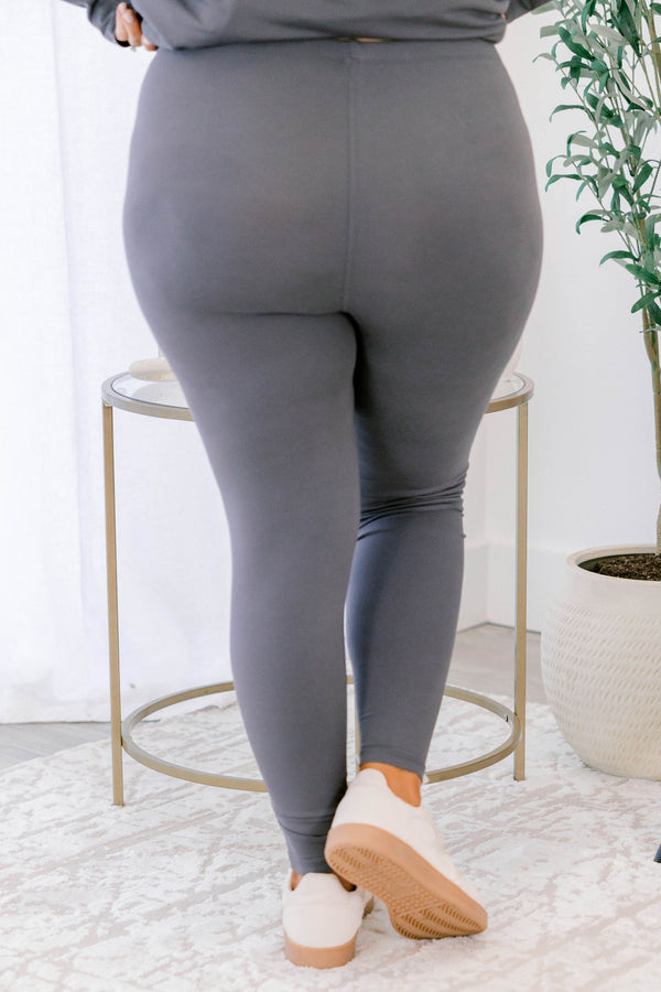 Chic Soul plus size clothing, ash grey stretchy top and leggings lounge set