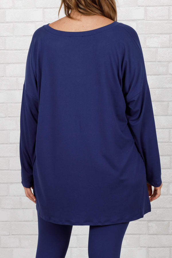 Chic Soul plus size clothing, light navy stretchy top and leggings lounge set