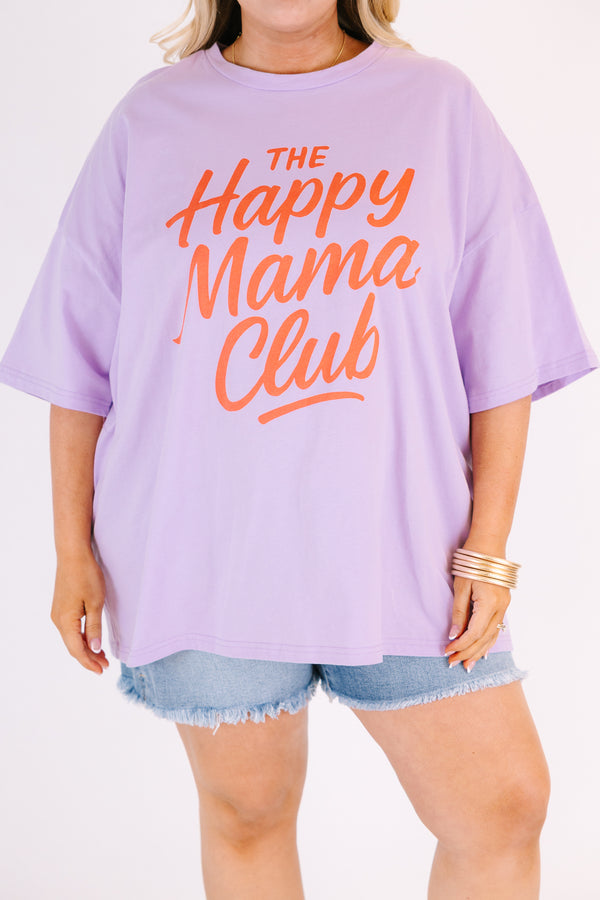 Chic Soul plus size clothing, lilac short sleeve graphic tee with the saying 