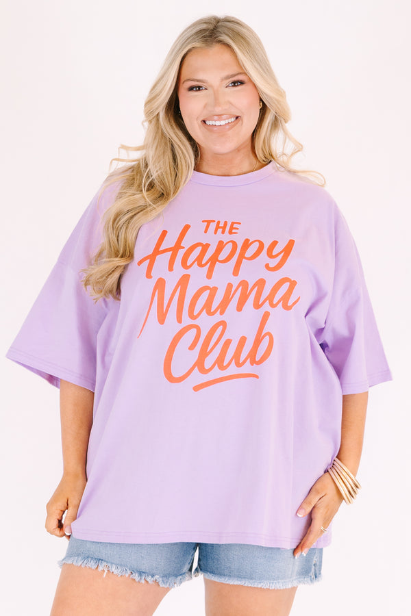 Chic Soul plus size clothing, lilac short sleeve graphic tee with the saying 