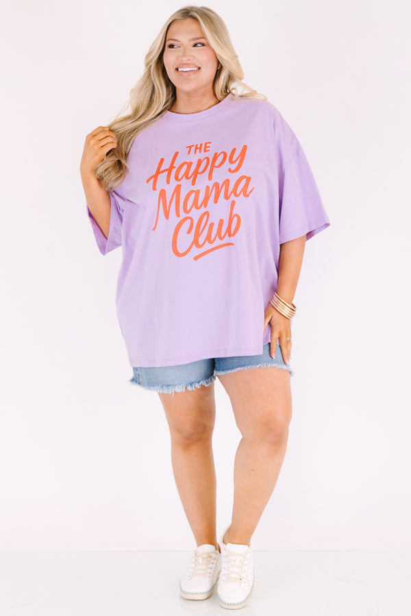 Chic Soul plus size clothing, lilac short sleeve graphic tee with the saying 
