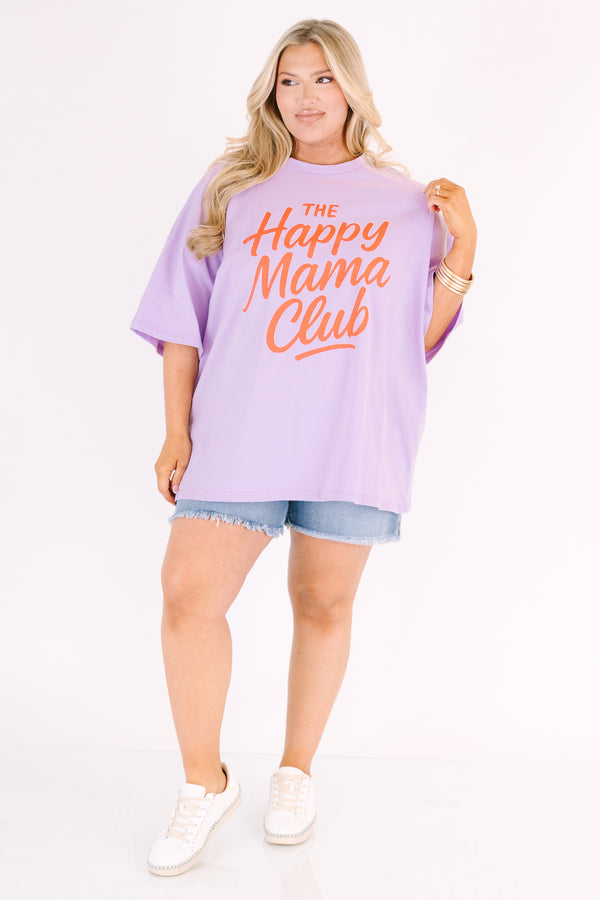 Chic Soul plus size clothing, lilac short sleeve graphic tee with the saying 