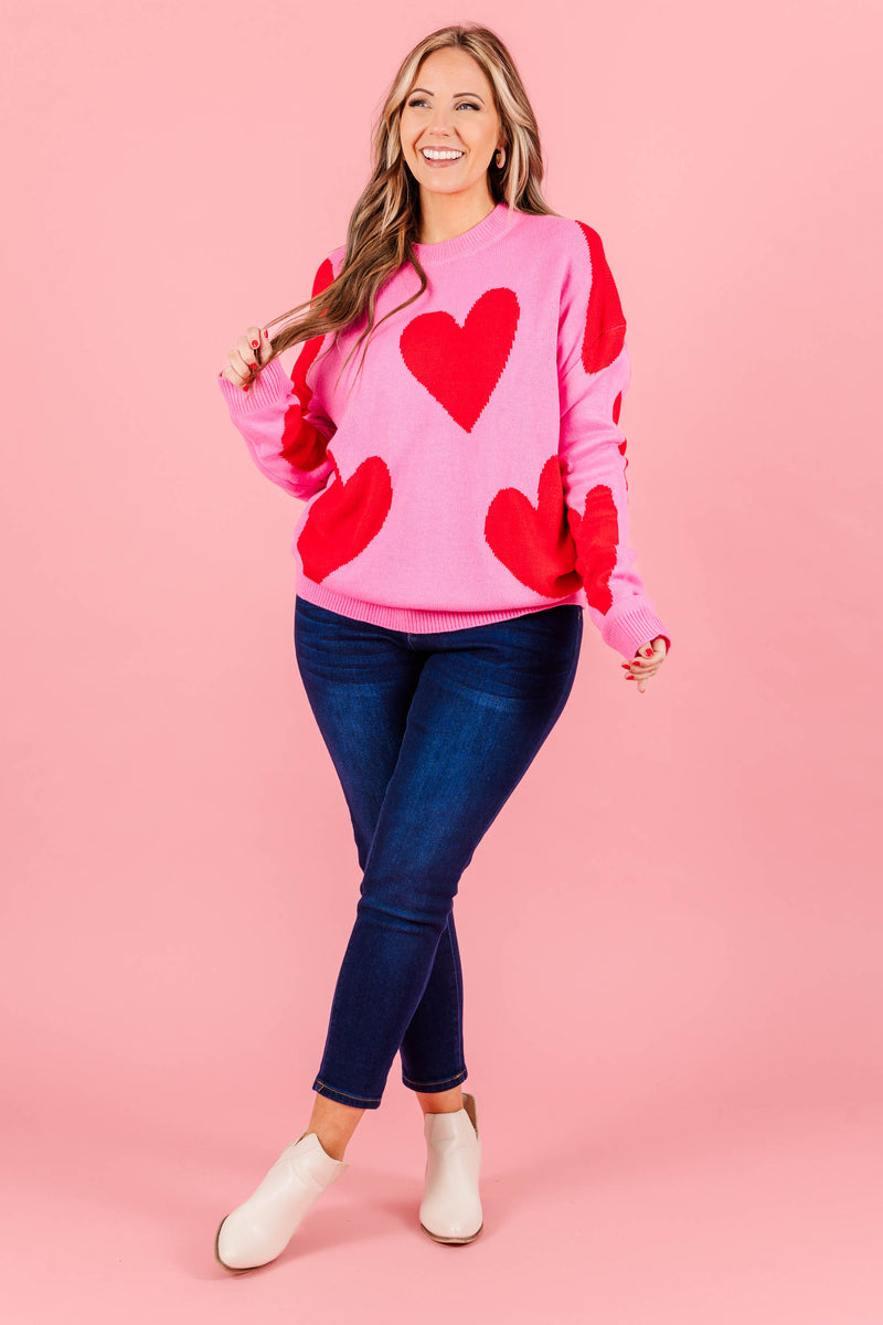 Pink and red clearance sweater