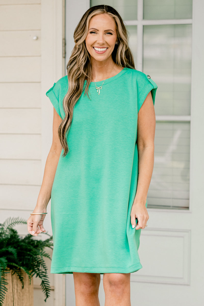 Women's Here to Stay Dress, Green | Size: 2X by Chic Soul Women's Here to Stay Dress, Green | Size: 2X by Chic Soul