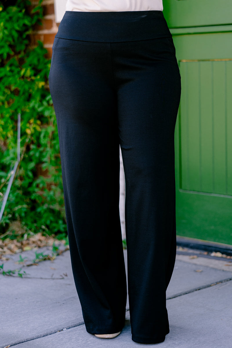 Straight Leg Cheap Plus Size Womens Dress Pants Highly Favored Pants, Black   Chic Soul