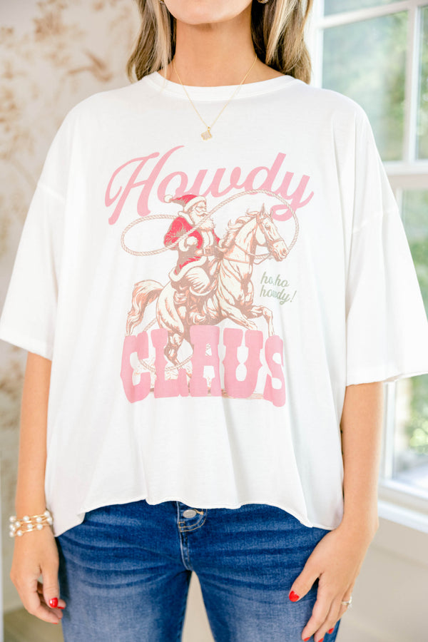 Chic Soul plus size clothing, white short sleeve graphic tee with saying 