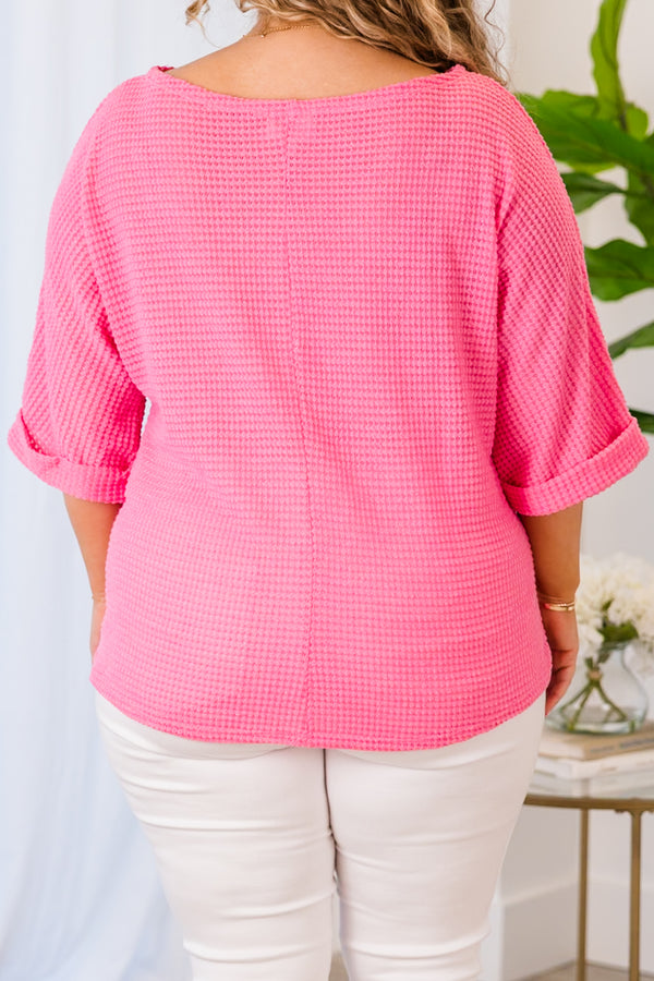 Chic Soul plus size clothing, short sleeve strawberry waffle top