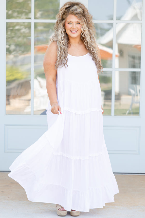 White maxi dress spaghetti clearance straps