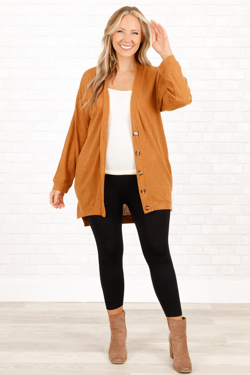 Rust deals cardigan outfit