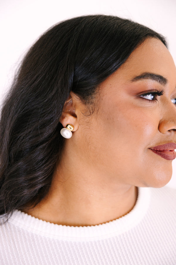 Chic Soul plus size clothing, pearl stud earrings