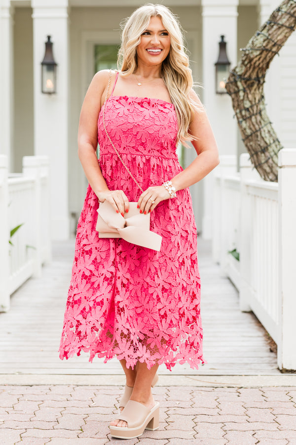 square neck pink midi dress Zavira | PINK Square-Neck Maxi Dress