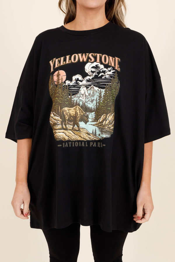 Chic Soul plus size clothing, black boyfriend Yellowstone graphic print tee
