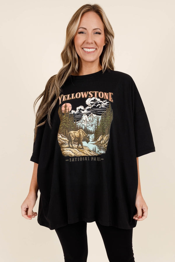 Chic Soul plus size clothing, black boyfriend Yellowstone graphic print tee