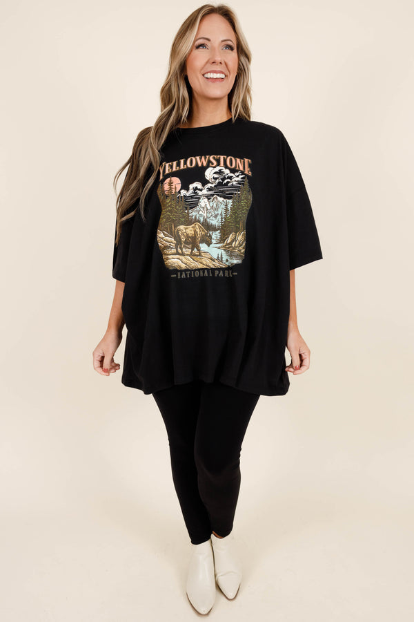 Chic Soul plus size clothing, black boyfriend Yellowstone graphic print tee