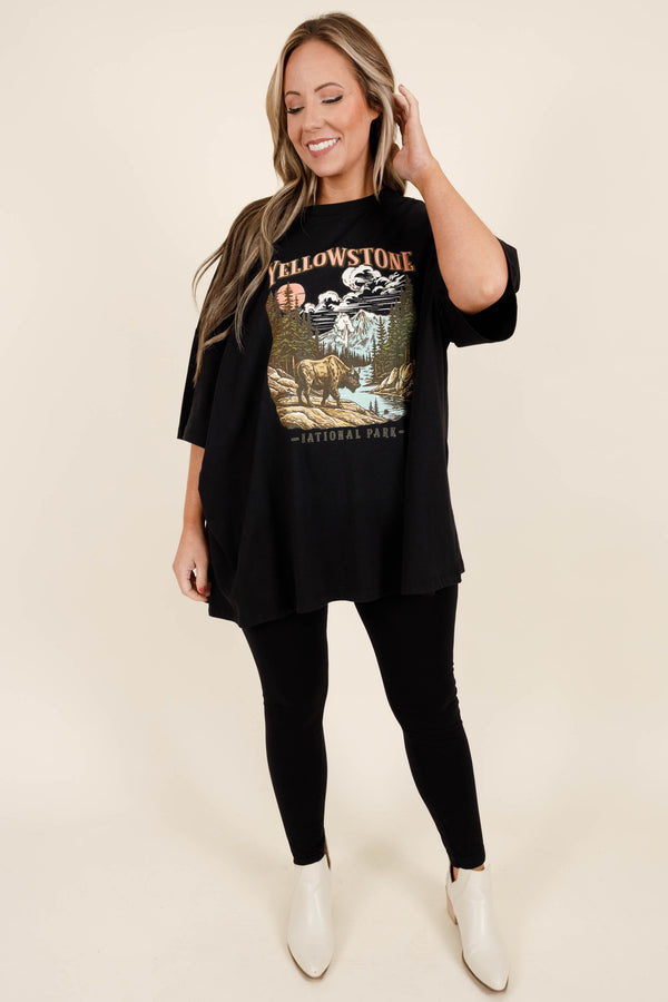 Chic Soul plus size clothing, black boyfriend Yellowstone graphic print tee