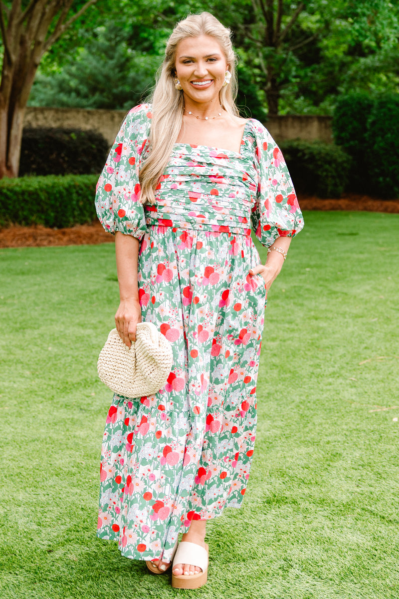 In The Quiet Shade Midi Dress, Fuchsia – Chic Soul