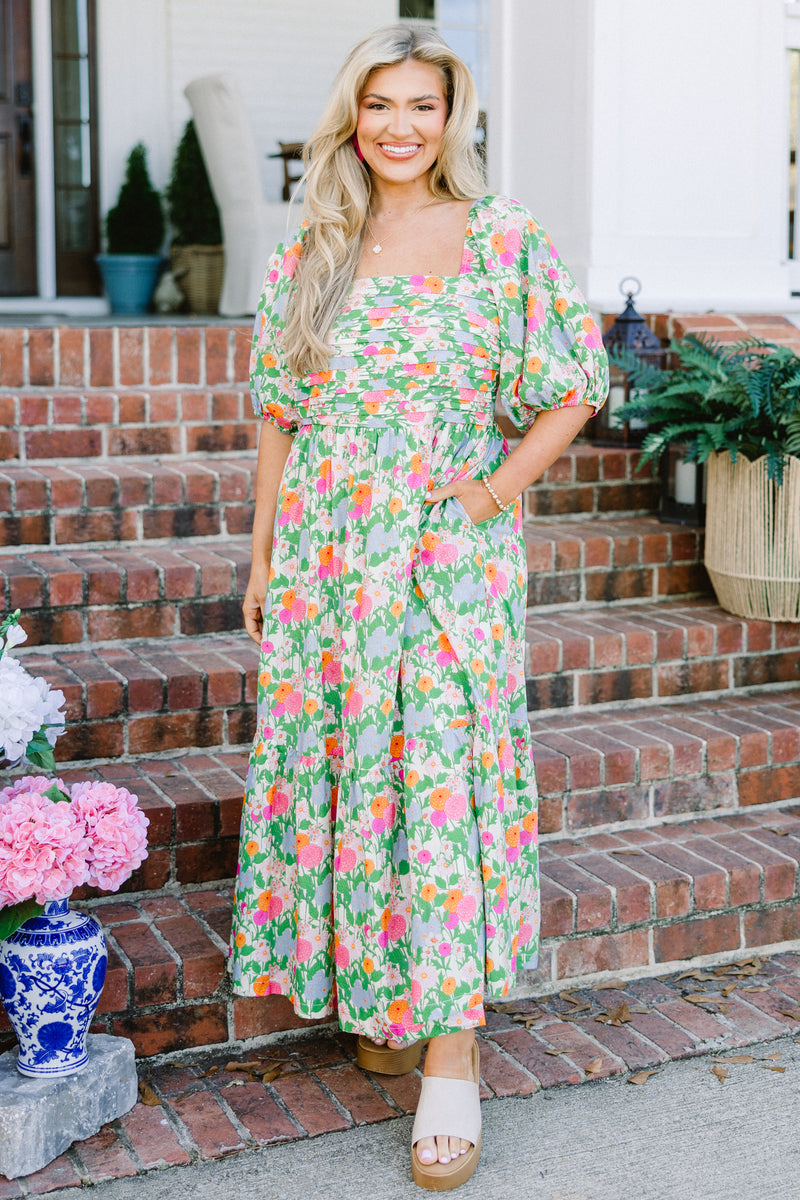 green emerald velvet dress Square Neck Midi Dress main image 0