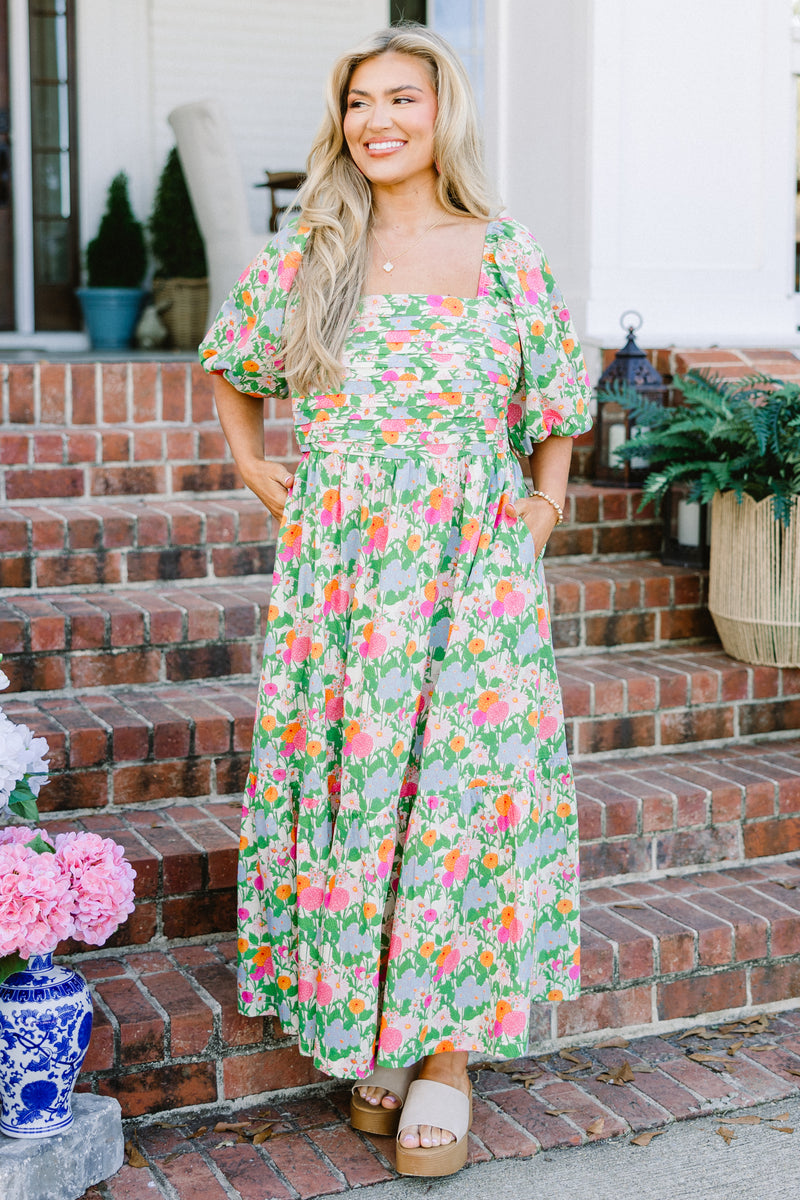 In The Quiet Shade Midi Dress, Green Chic Soul In The Quiet Shade Midi Dress, Green Chic Soul