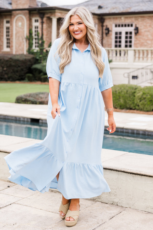 Women's In Your Happy Place Dress, Blue | Size: 2X By Chic Soul Women's In Your Happy Place Dress, Blue | Size: 2X By Chic Soul