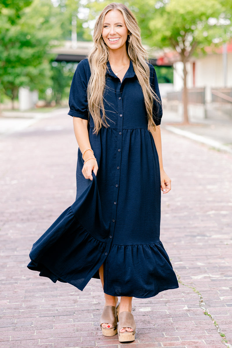 knee length dresses for ladies Floral Button Front Maxi Dress main image 1