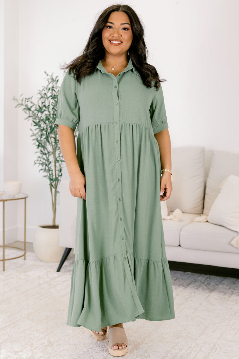 Women's In Your Happy Place Dress, Green