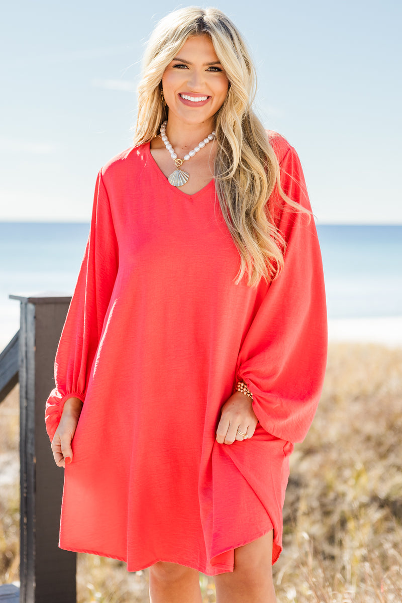 In Her Spare Time Dress, Coral Chic Soul In Her Spare Time Dress, Coral Chic Soul